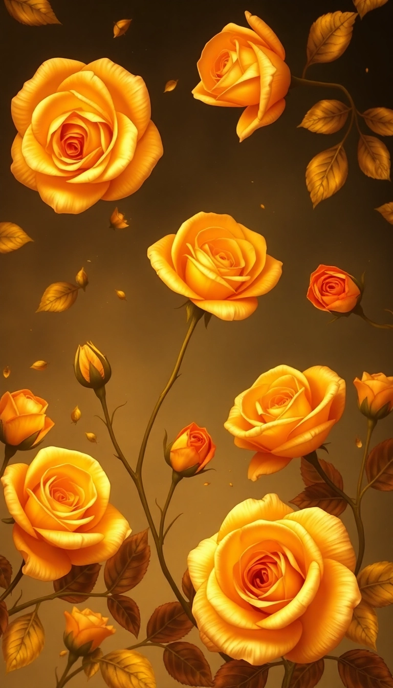 gold roses